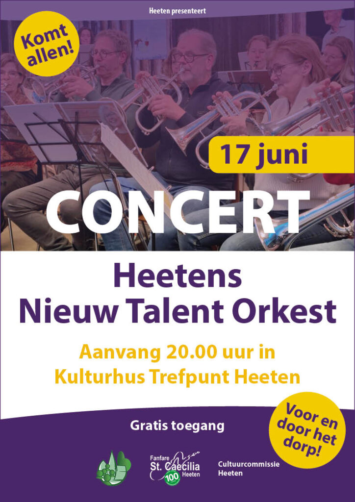 Concert Heetens Nieuw Talent Orkest 17 juni 2024 in Kulturhus Trefpunt Heeten
